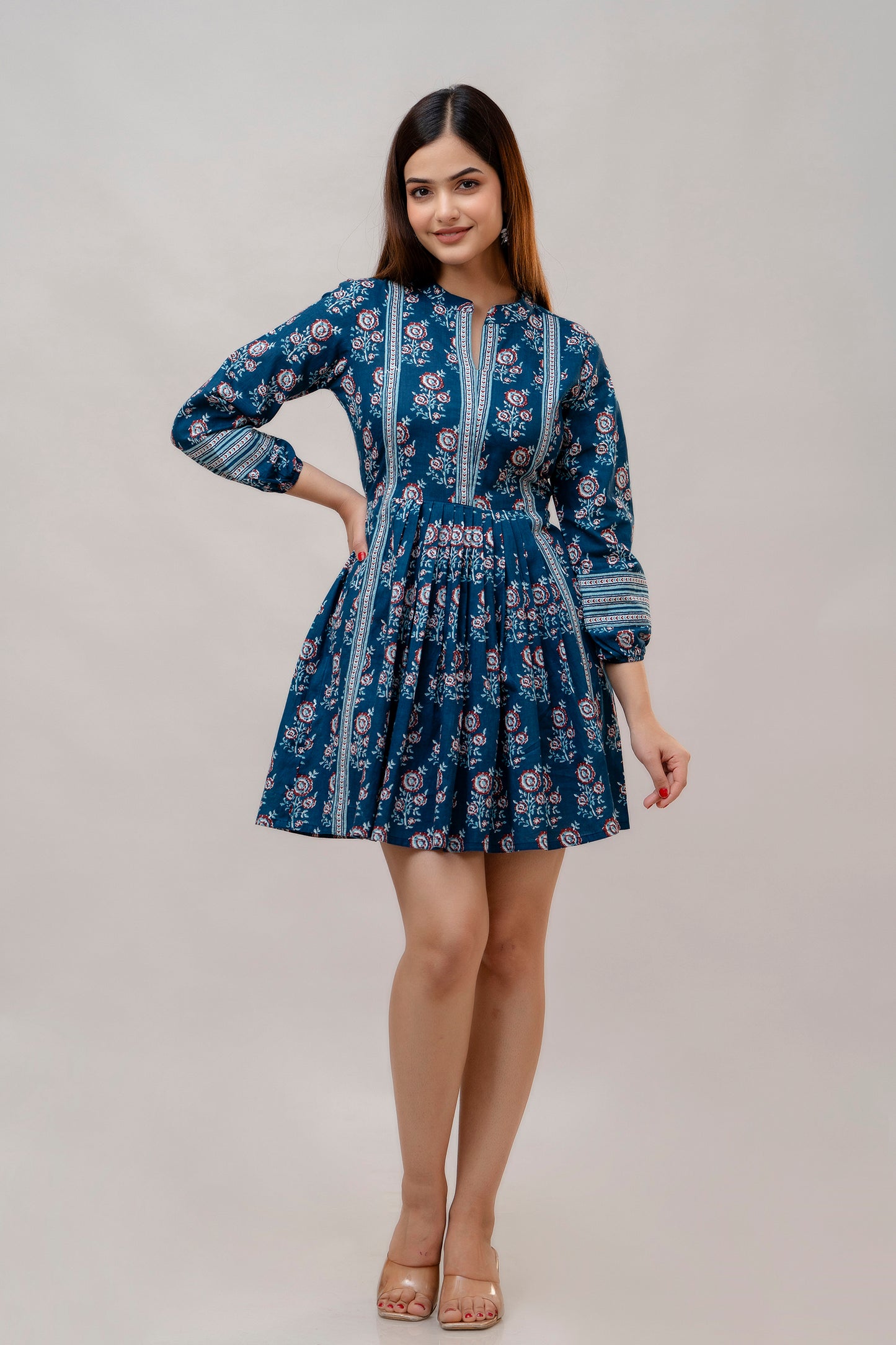 Cotton Printed Women Short Dress