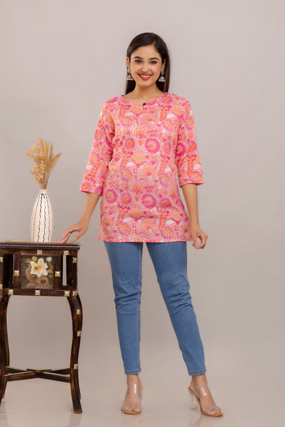 Cotton Printed Short Kurti