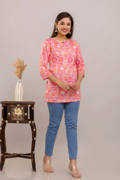 Cotton Printed Short Kurti