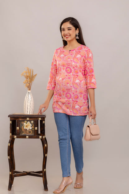 Cotton Printed Short Kurti