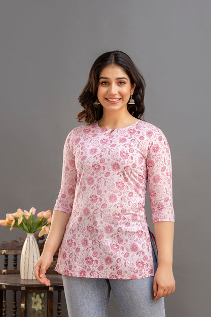 Cotton Printed Short Kurti