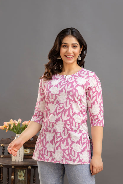 Cotton Printed Short Kurti