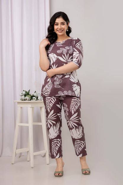 Printed Floral Pure Cotton Coord Set