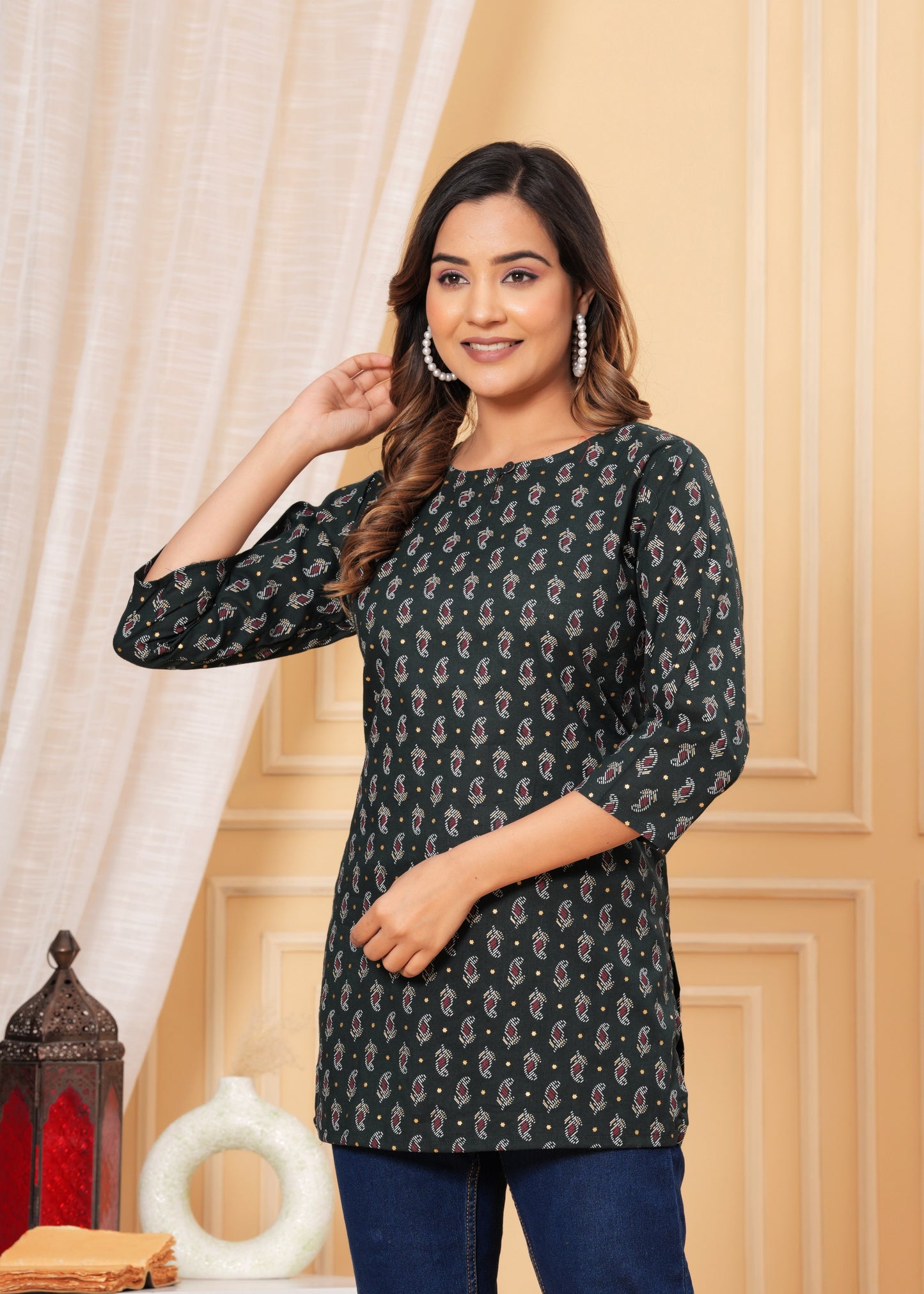 Cotton Printed Short Kurti