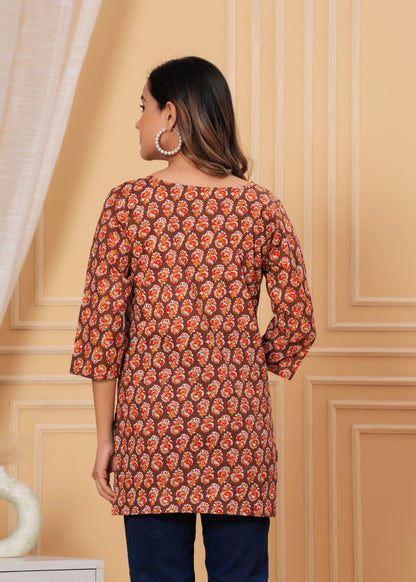 Cotton Printed Short Kurti