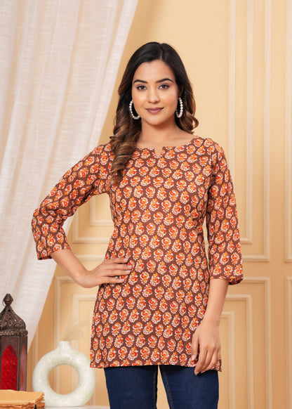 Cotton Printed Short Kurti