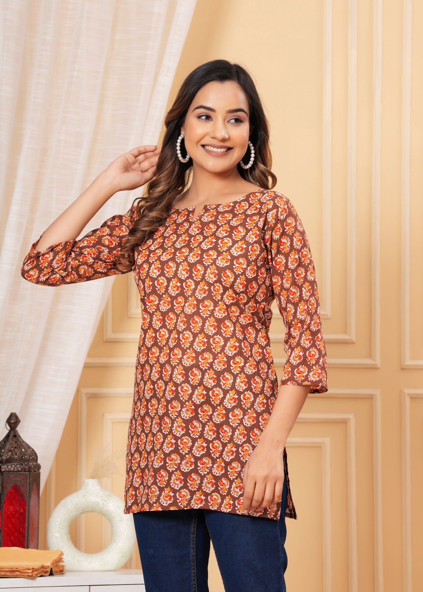 Cotton Printed Short Kurti