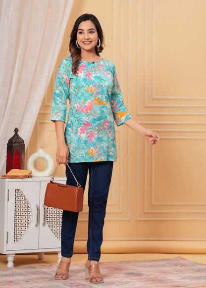 Cotton Printed Short Kurti