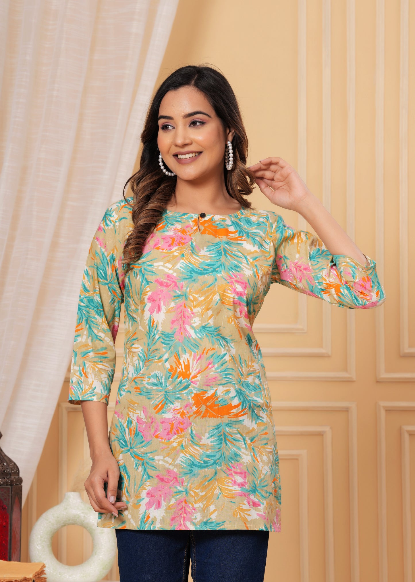 Cotton Printed Short Kurti