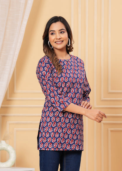 Cotton Printed Short Kurti