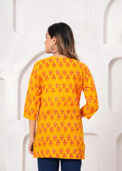 Cotton Printed Short Kurti