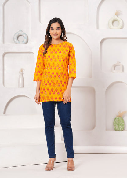 Cotton Printed Short Kurti