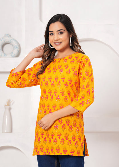 Cotton Printed Short Kurti