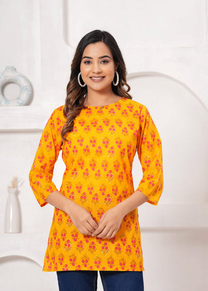 Cotton Printed Short Kurti