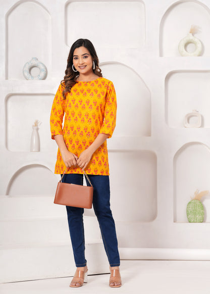 Cotton Printed Short Kurti