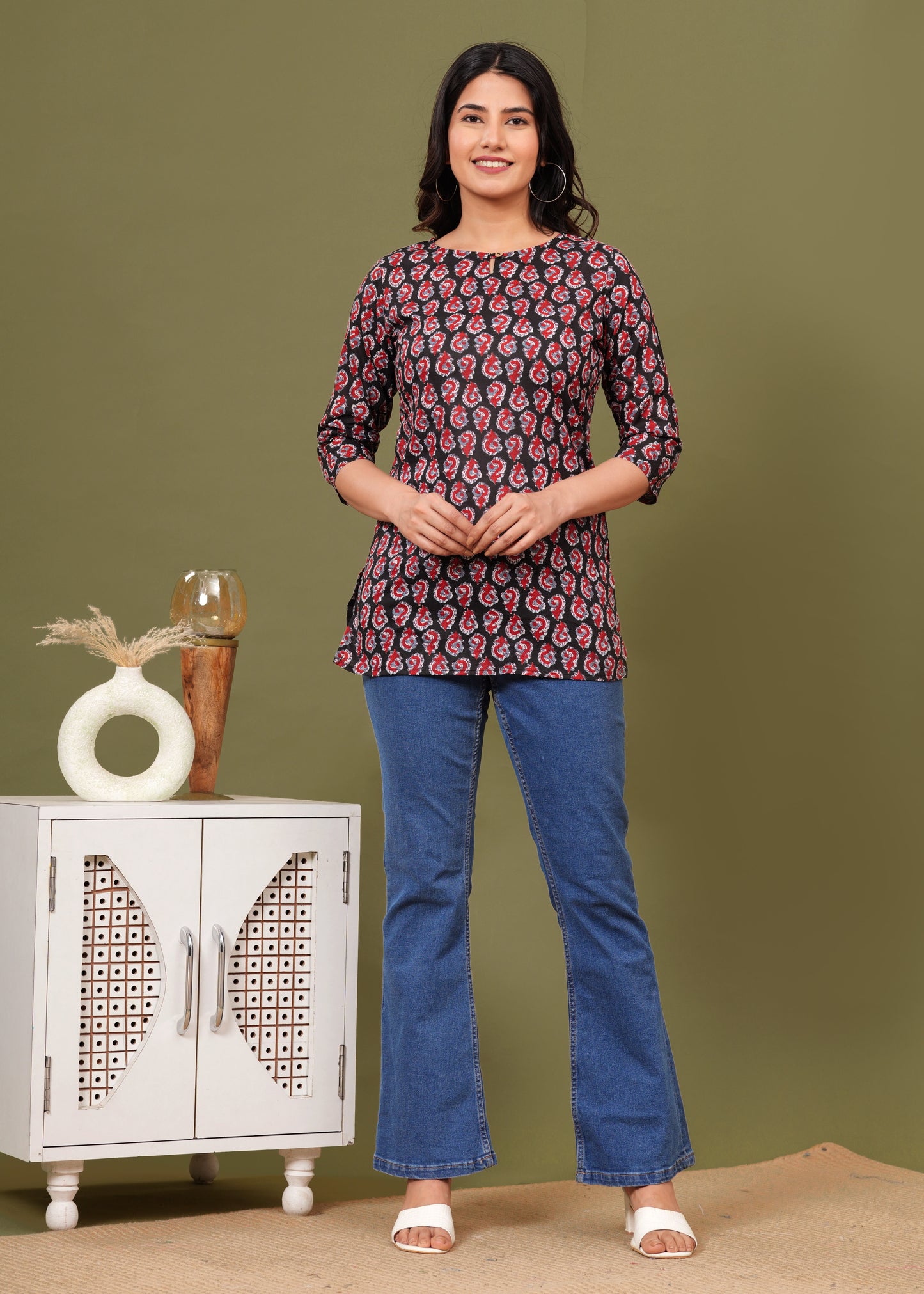 Cotton Printed Short Kurti