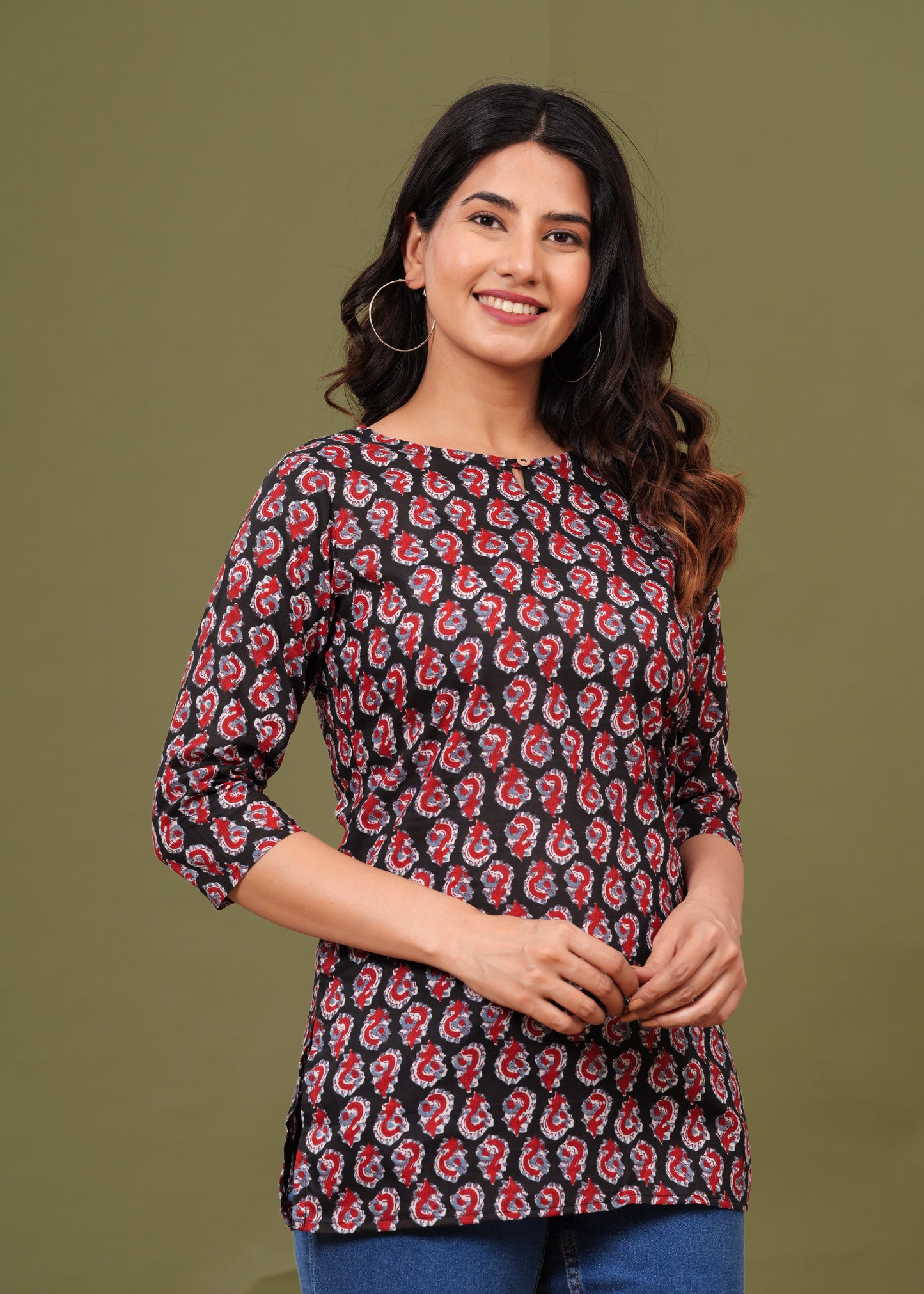 Cotton Printed Short Kurti