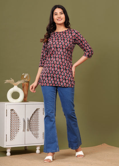 Cotton Printed Short Kurti