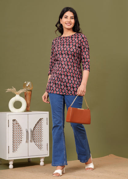 Cotton Printed Short Kurti