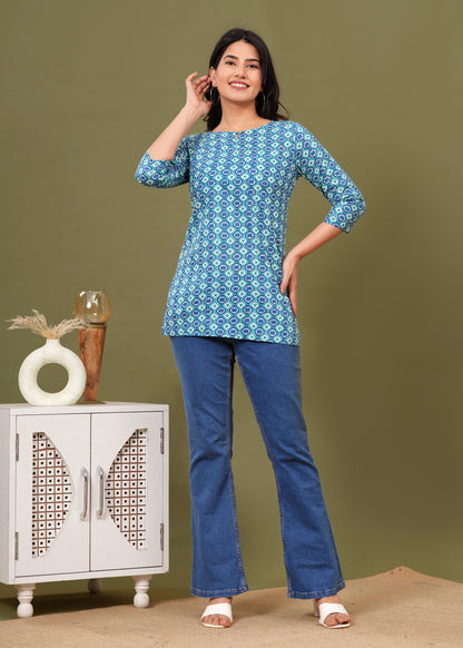 Cotton Printed Short Kurti