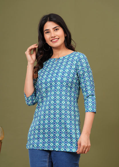 Cotton Printed Short Kurti