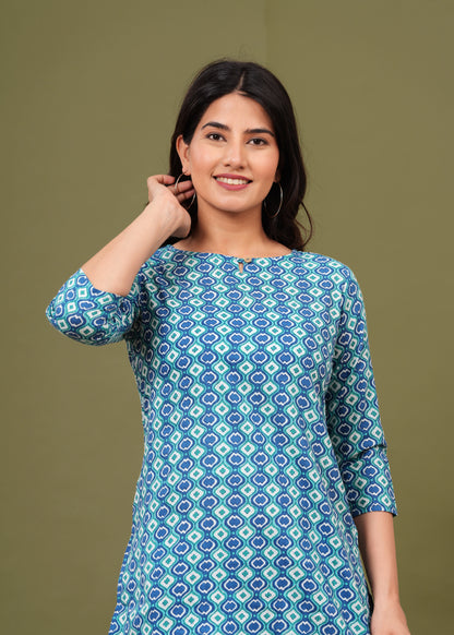 Cotton Printed Short Kurti