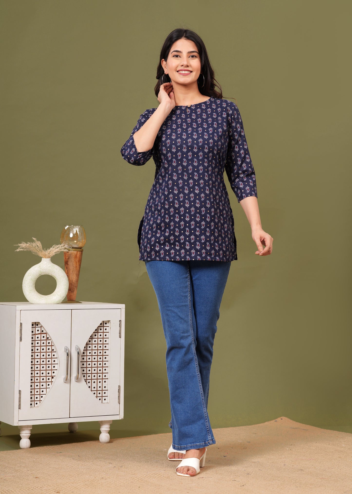 Cotton Printed Short Kurti