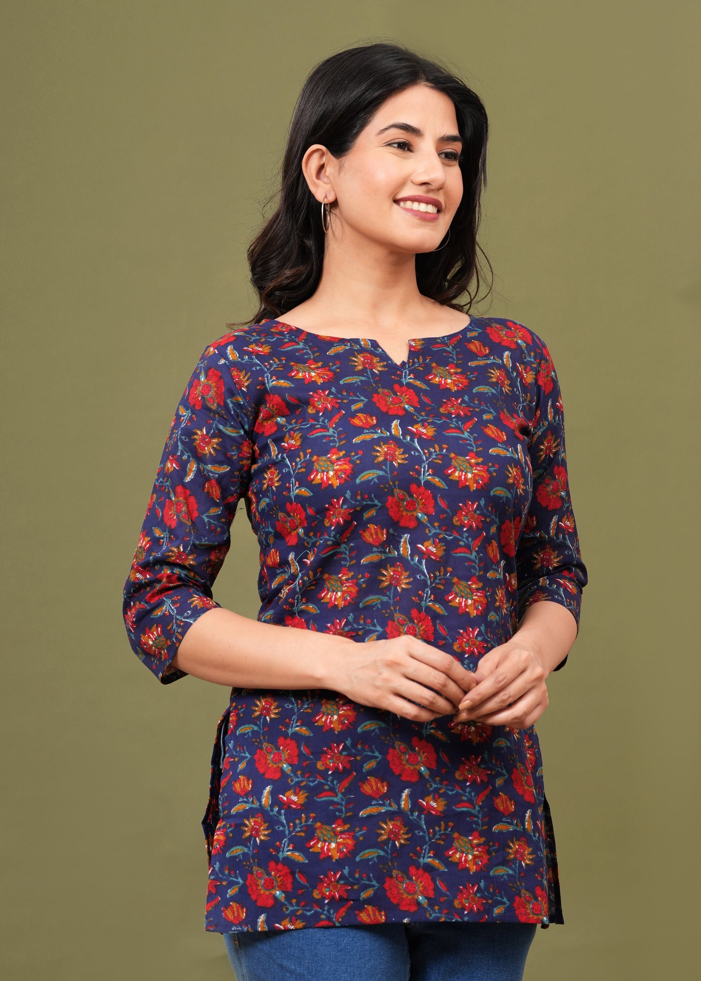 Cotton Printed Short Kurti