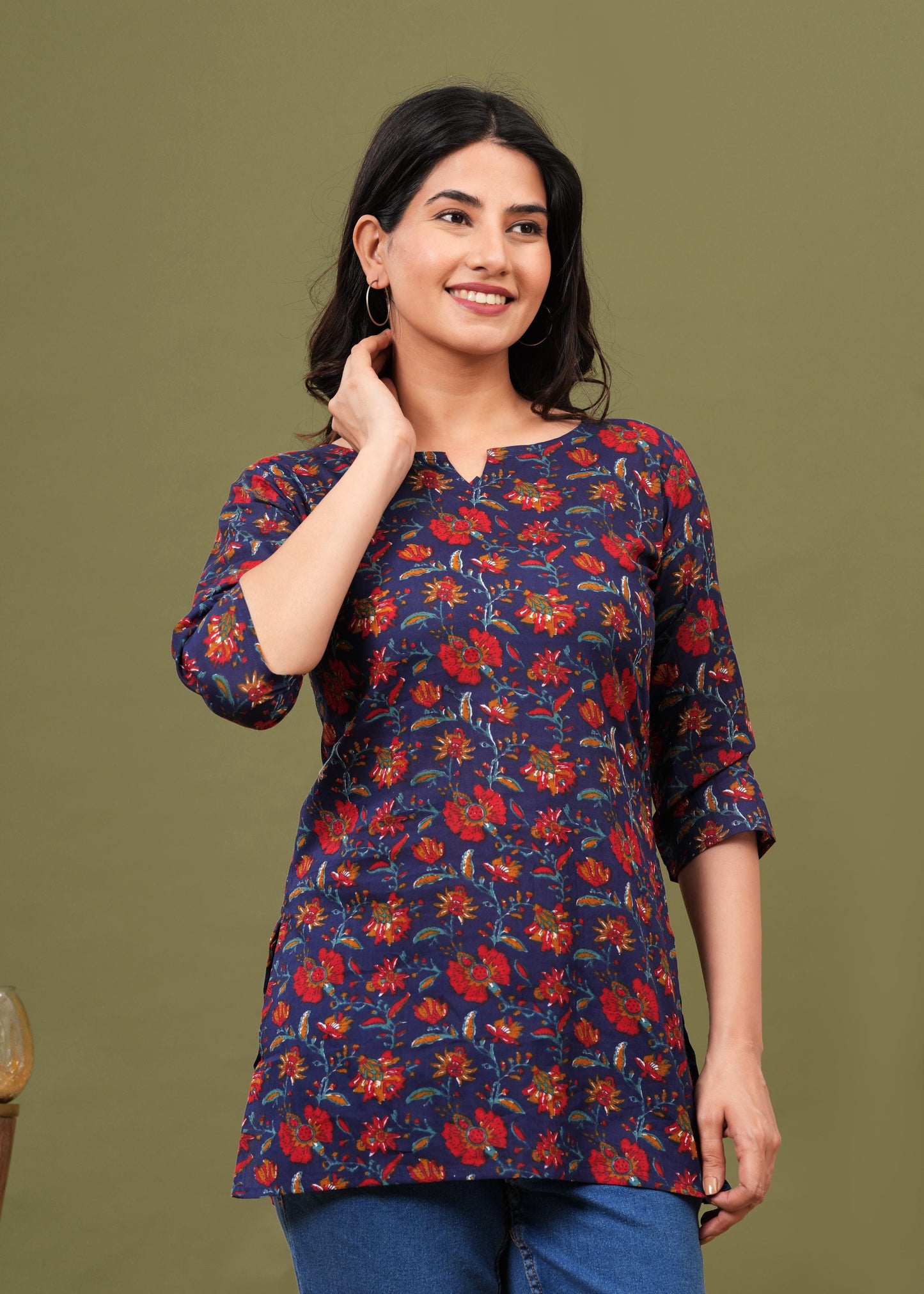 Cotton Printed Short Kurti