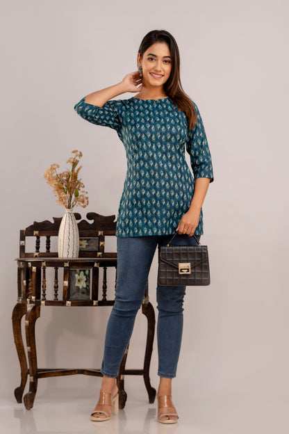 Cotton Printed Short Kurti