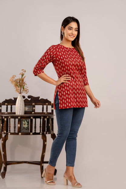 Cotton Printed Short Kurti