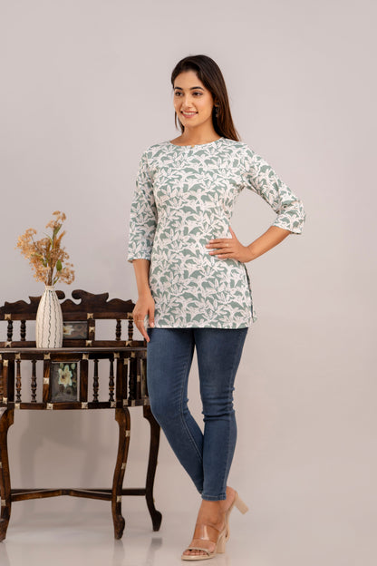 Cotton Printed Short Kurti