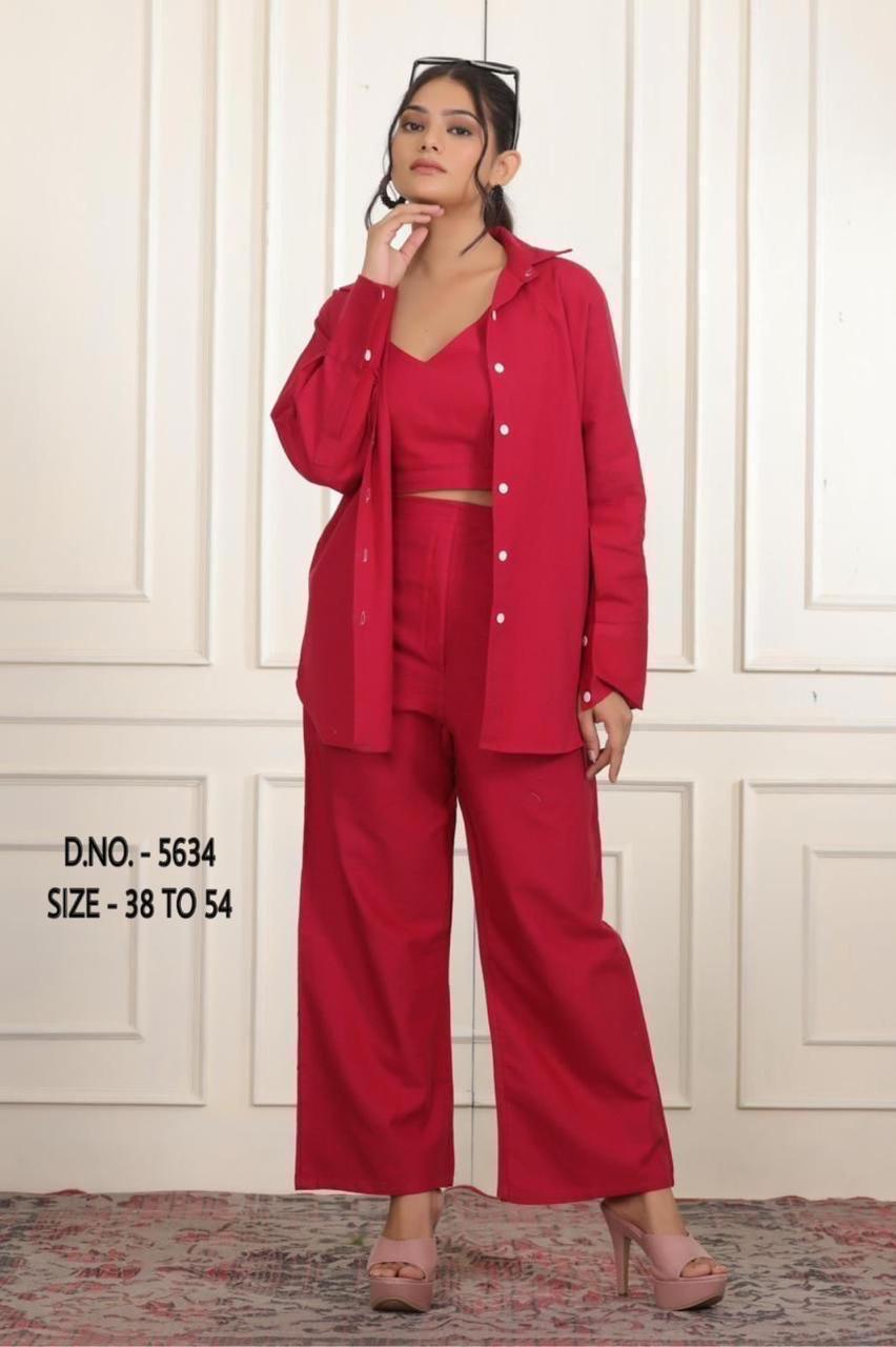 Trendy Cotton Slub 3-Piece Set: Top, Trouser & Jacket