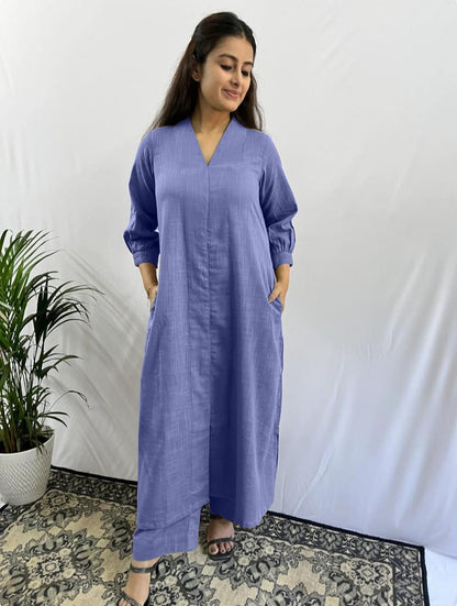 Cotton Slub Kurti with Matching Pant Set