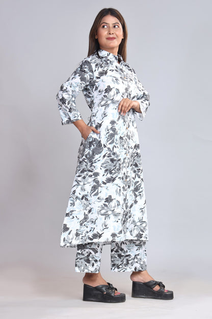 Cotton Printed Co-ord Set (Black & white And more colours)