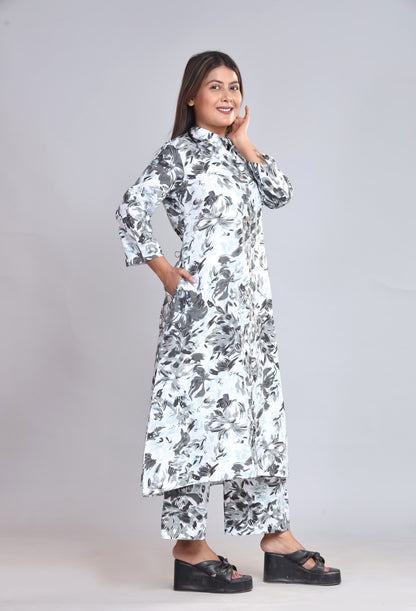 Cotton Printed Co-ord Set (Black & white And more colours)