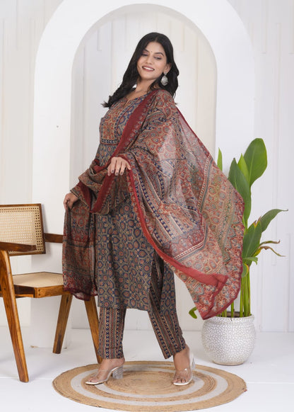 Cotton Ajrak Print 3-Piece Set