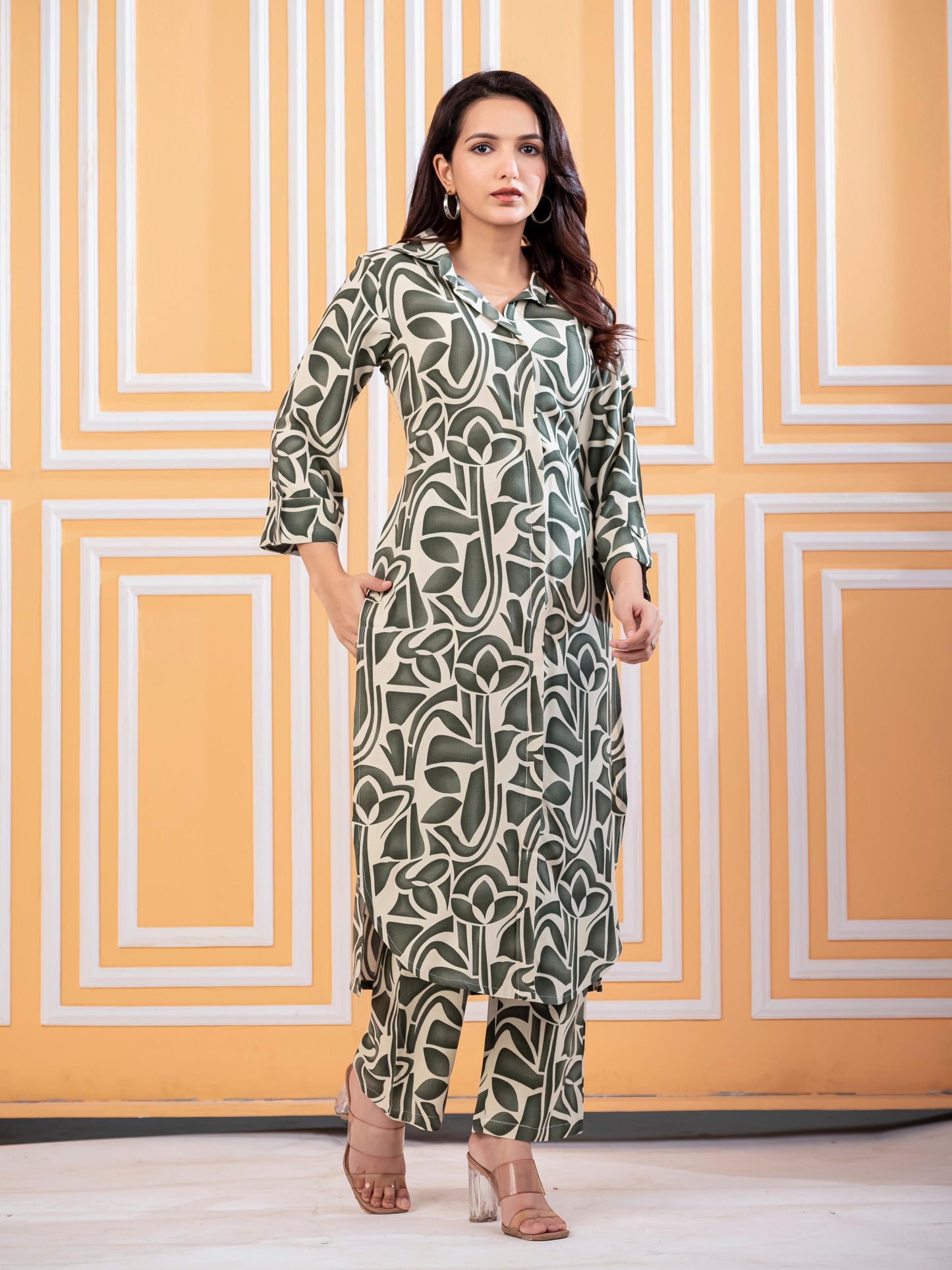 Cotton-Blend Ethnic Co-Ord Set