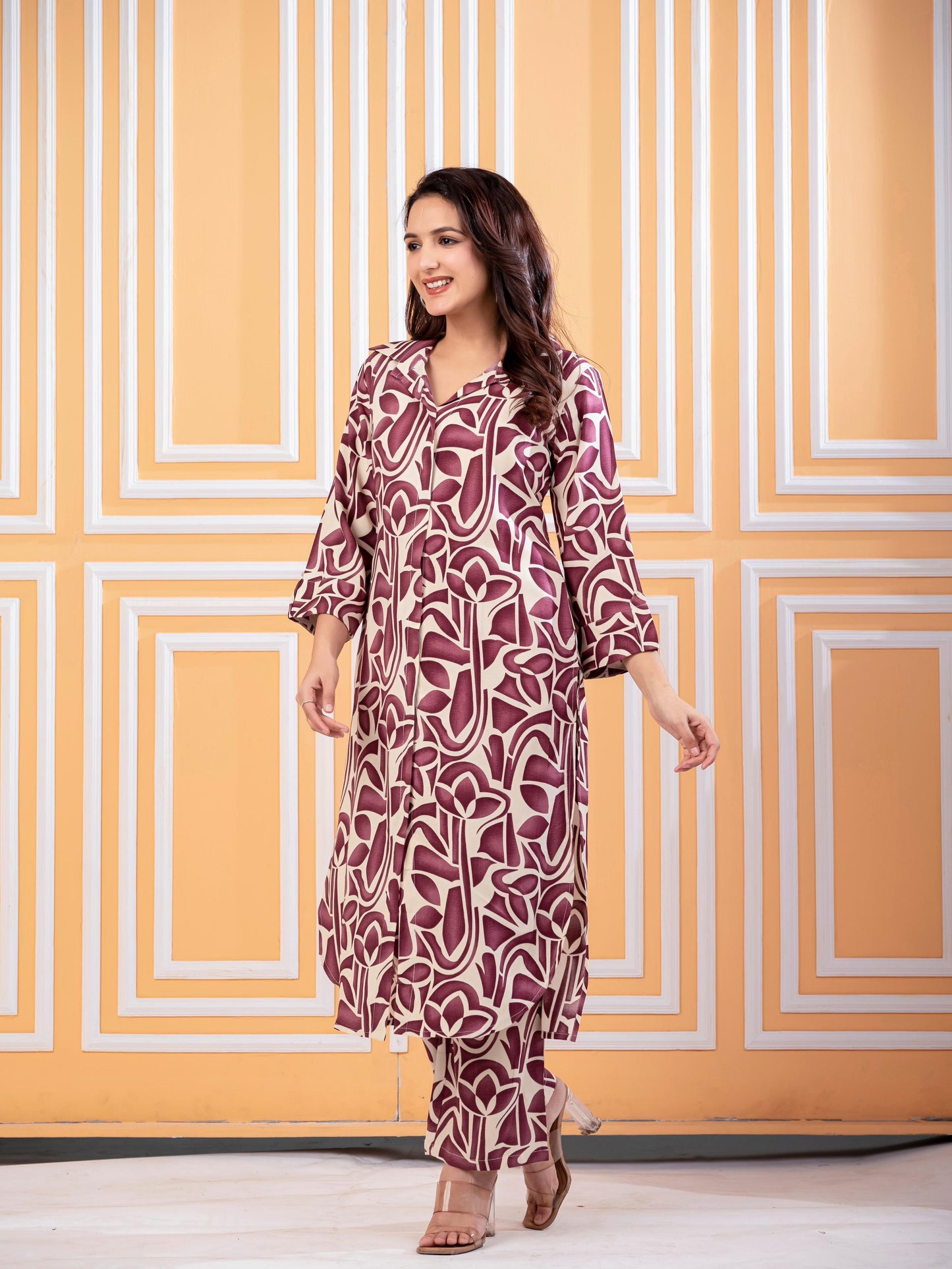 Cotton-Blend Ethnic Co-Ord Set