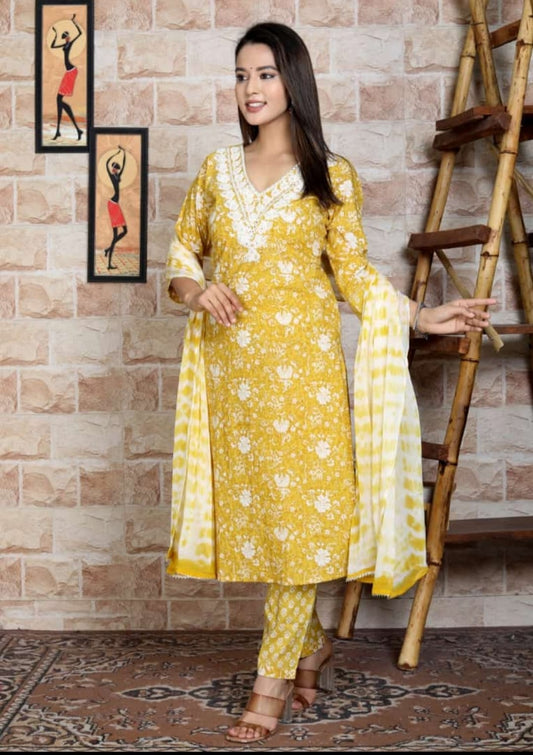 Cotton 3-Piece Set (with embroidery)