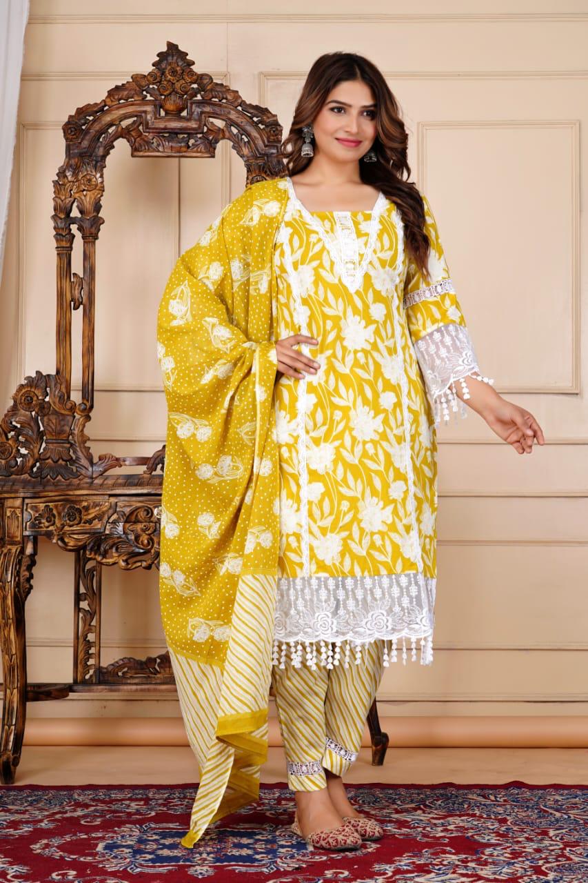 Elegant Cotton Kurta Pant Set