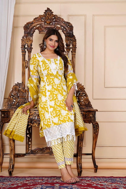 Elegant Cotton Kurta Pant Set