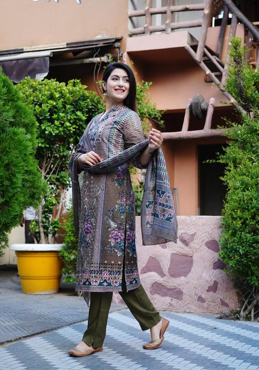 Graceful Cotton Schiffli Kurta Set